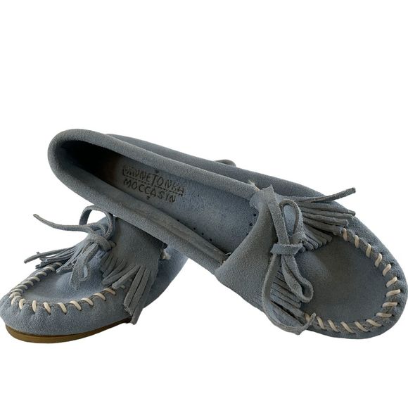 Minnetonka Women's Blue Moccasins - Picture 1 of 10